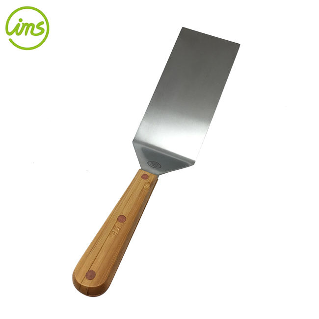 Stainless Steel BBQ Griddle Spatula – Heavy Duty Grill Turner with Bamboo Handle